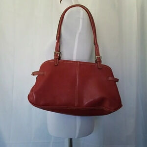 Mondani Burgundy Vegan  Leather‎ Satchel Top Handle Bag
